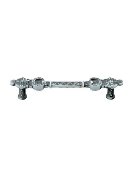 Metal Gri Beyaz Dolap Kulbu Akslı Mobilya Kulbu(96mm - 128mm)(GRİ BEYAZ)(VN.1033.96.GR.WP) Gri 128mm 128mm - 2 ADET - 2