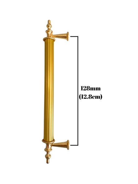 Desenli Boru Altın Alüminyum Dolap Kulpu Mobilya Kulpu(ALTIN)(96MM - 128MM) Altın 128mm 128mm - 1 ADET - 4