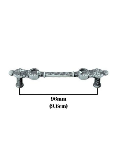 Metal Gri Beyaz Dolap Kulbu Akslı Mobilya Kulbu(96mm - 128mm)(GRİ BEYAZ)(VN.1033.96.GR.WP) Gri 96mm 96mm - 2 ADET - 3
