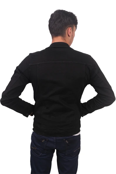 Erkek Siyah Kot Ceket - 3