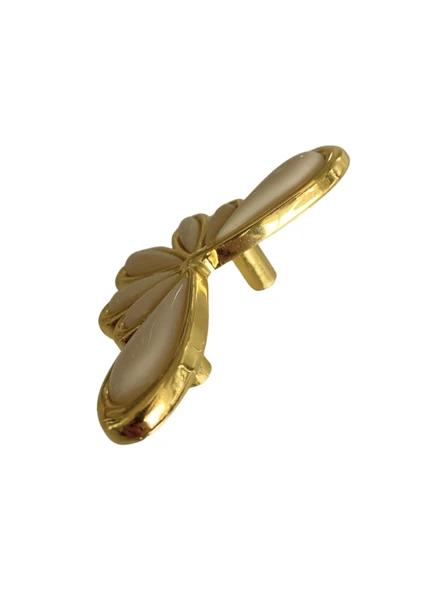Kelebek Altın Krem 32mm Dolap Kulpu Mobilya Kulpu(32mm)(ALTIN KREM) Altın 32mm KREM-ALTIN - 4 ADET - 3