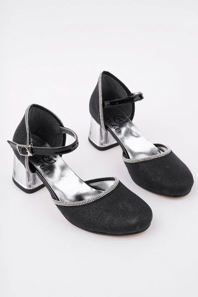 Muggo BLOSSOM Bilekten Bağlamalı Simli Işıklı Kız Çocuk Kısa Topuklu Ayakkabı - 10