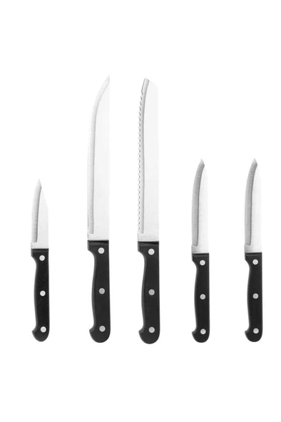 Tantitoni 5 Parça Siyah Saplı Bıçak Seti SOFT BCK24002SET5S