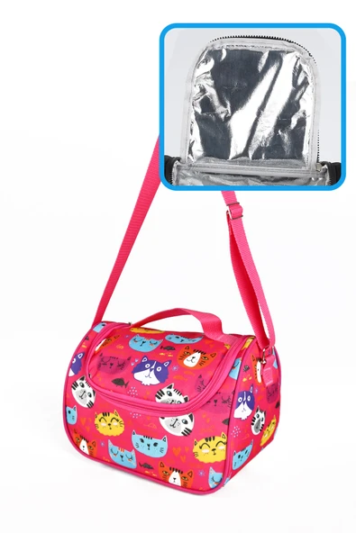 Lugmo 3 Lü İlkokul Çanta Seti Kız Çocuk Çantası Astarlı Kedi - 6