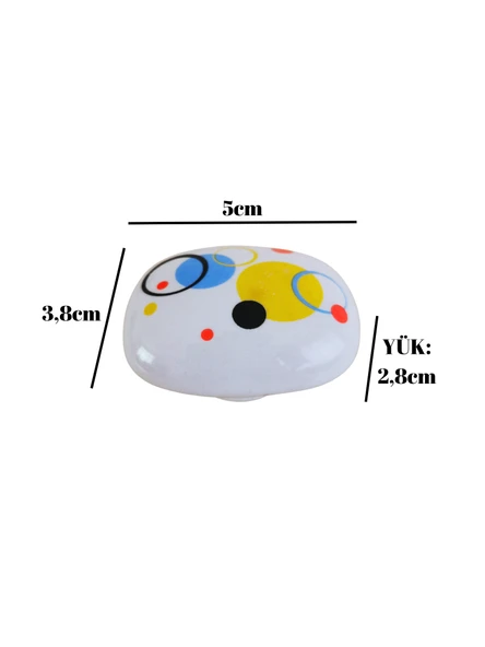 Sancak Beyaz Porselen Dolap Kulpu Mobilya Düğmesi Kulpu(BEYAZ)(PORSELEN)(TEK DELİK)(32-133) Beyaz Tek Delik TEK DELİK - 4 ADET - Resim 4