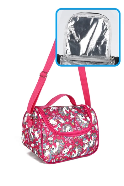 Lugmo 3 Lü İlkokul Çanta Seti Kız Çocuk Çantası Astarlı Unicorn - 6