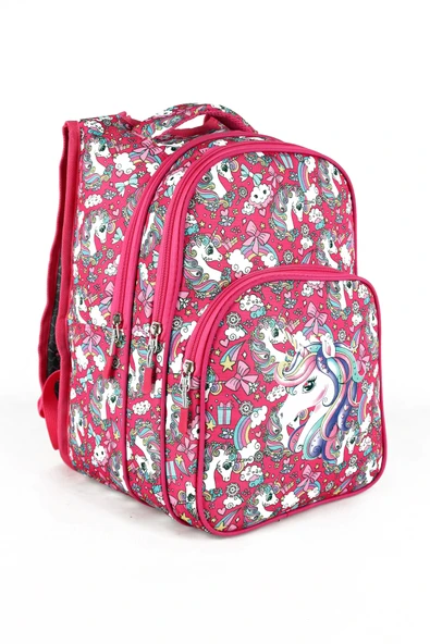 Lugmo 3 Lü İlkokul Çanta Seti Kız Çocuk Çantası Astarlı Unicorn - 2