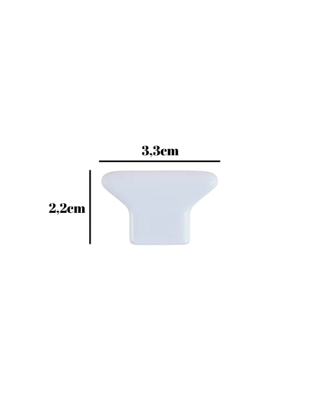 Sendi Beyaz Porselen Dolap Kulpu Mobilya Düğmesi Kulpu(BEYAZ)(PORSELEN)(TEK DELİK)(32-38) Beyaz Tek Delik TEK DELİK - 1 ADET - Resim 4