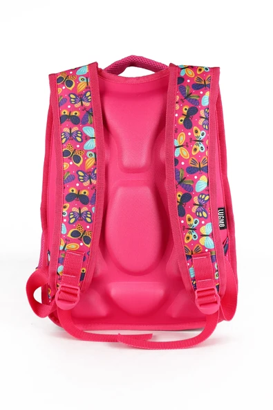 Lugmo 3 Lü İlkokul Çanta Seti Kız Çocuk Çantası Astarlı Kelebek Pembe - 5