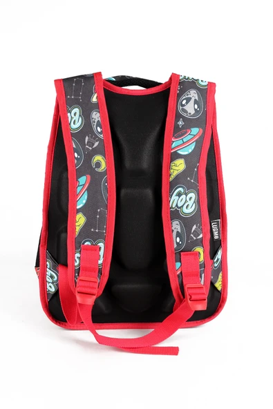 Lugmo 3 Lü İlkokul Çanta Seti Erkek Çocuk Çantası Astarlı Astronot Siyah - Resim 5