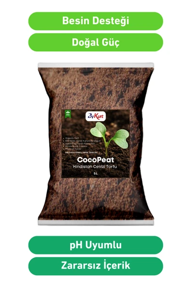 ByKurt Cocopeat Hindistan Cevizi Torfu %100 Doğal Torf ve Bitki Toprağı Sinek Yapmaz