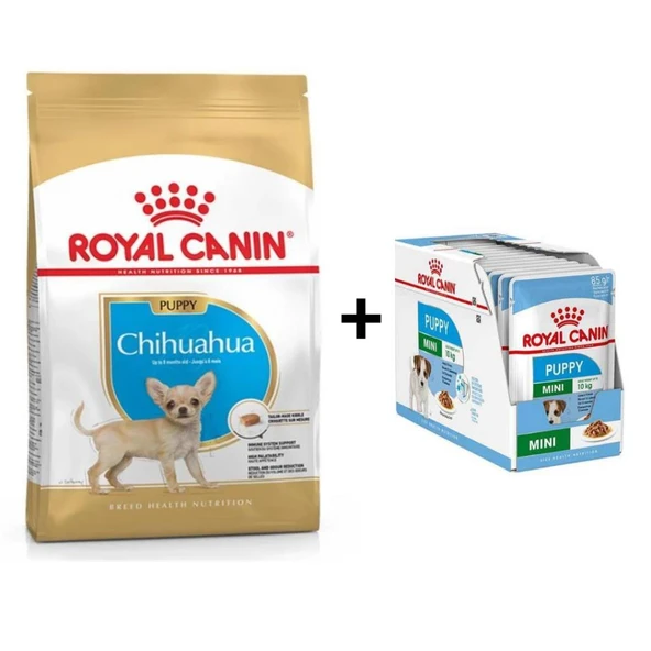 Royal Canin Chihuahua Junior Yavru Köpek Maması 1,5 kg + 12 Adet Yaş Mama