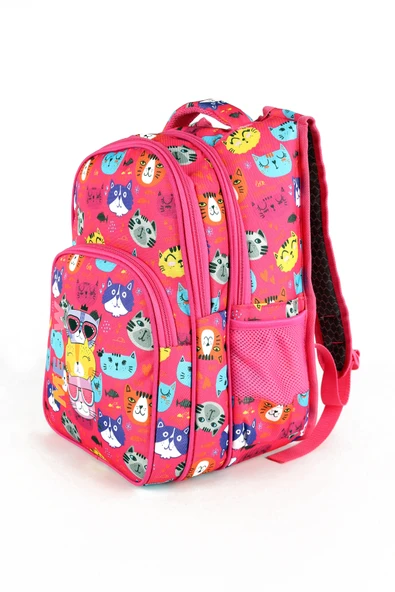 Lugmo 3 Lü İlkokul Çanta Seti Kız Çocuk Çantası Astarlı Kedi - 4