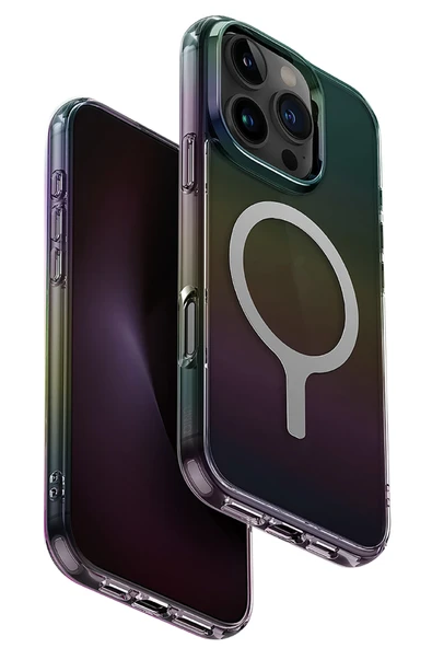 İphone 16 Pro Max Kılıf Holografik Renk Değiştiren Koruyucu  MagClick™ Kapak Polikarbonat Malzeme - 9
