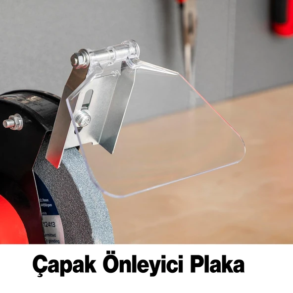 Elektrikli Bıçak Kesici Bileme Taş Motoru 150 mm Zımpara 350 W Rico Taşlama Metal Tezgah Üstü Çark - 4