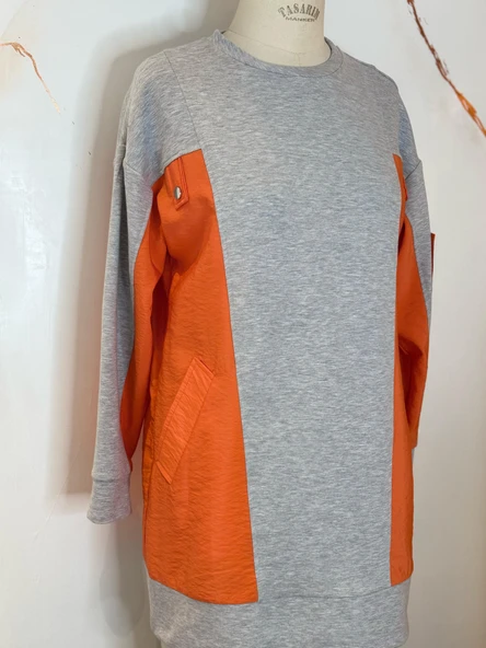 GARNİLİ CEPLİ SWEATSHIRT