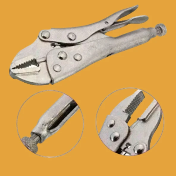 10" İnç 250 mm Eğimli Ayarlı Ayarlanabilir Metal Çelik Pense Çok Amaçlı Pense Mengene Sıkma Sökme El Aleti - 4