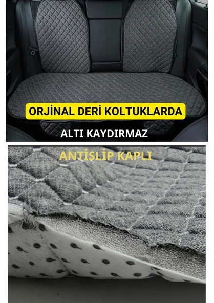 Fiat Egea Cross 2020+Terletmez Kaymaz Keten Oto Minder Kılıf Komple Set(7Parça) Gri - 3
