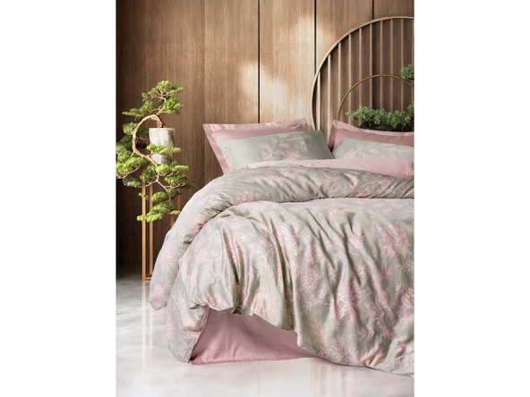 Cottonbox Saten Çift Kişilik Betula Pudra Nevresim Takımı