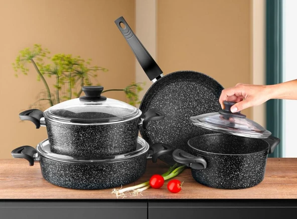 Lavonni 7 Parça Granit Tencere Seti