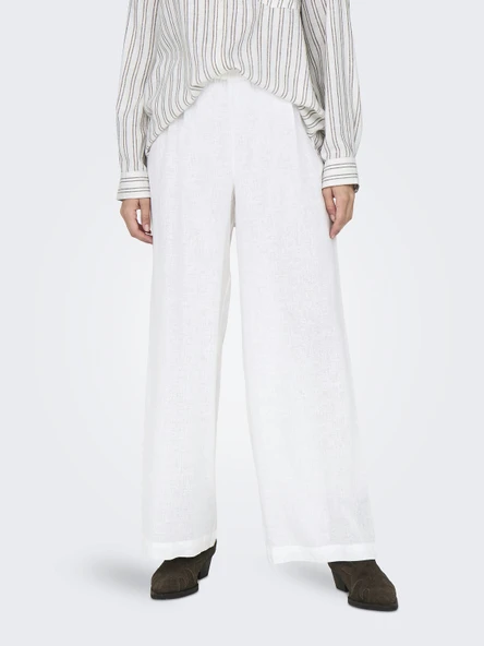 ONLY Bayan Keten Rahat Beli Lastikli Pantolon 15259590