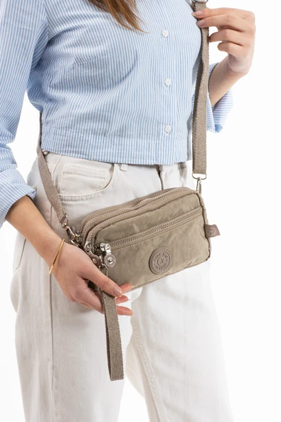 M 231 Mega Bag Krinkıl Kumaş Unisex El Omuz Çantası, Telefonluk (yatay), Clutch - 2