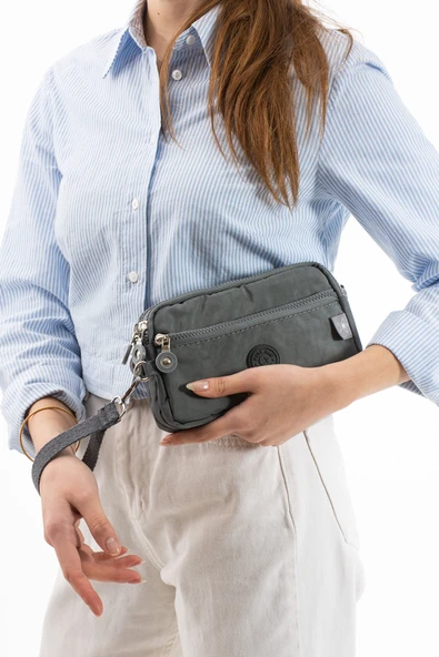 M 231 Mega Bag Krinkıl Kumaş Unisex El Omuz Çantası, Telefonluk (yatay), Clutch - 7