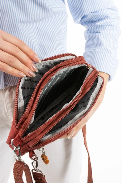 M 231 Mega Bag Krinkıl Kumaş Unisex El Omuz Çantası, Telefonluk (yatay), Clutch - 12