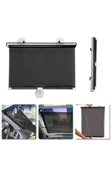 Zhltools Araba Araç Içi Katlanabilir Araç Oto Ön Cam Güneşlik Branda 50x125cm Siyah