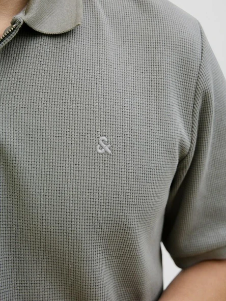 Jack Jones Austın Zıp Fermuarlı  Polo Yaka Erkek Tişört 12279177 - 5