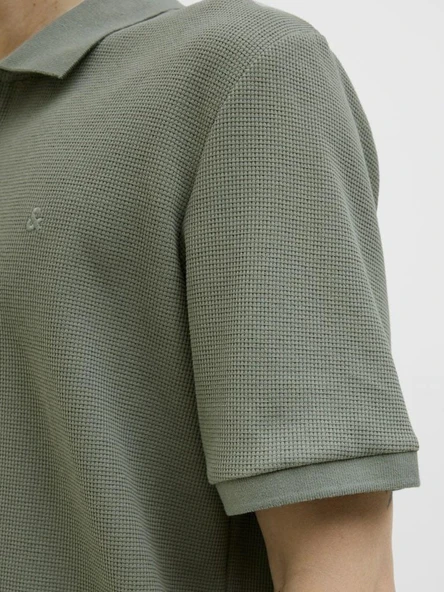 Jack Jones Austın Zıp Fermuarlı  Polo Yaka Erkek Tişört 12279177 - Resim 5