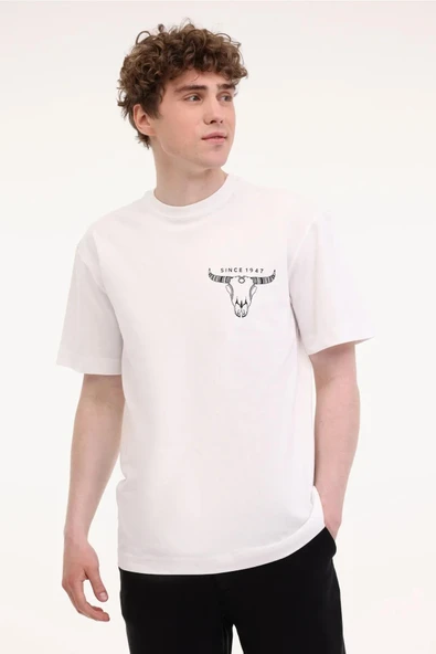 Wrangler Loose Fit Grafik Logo Erkek Tişört  W241299100