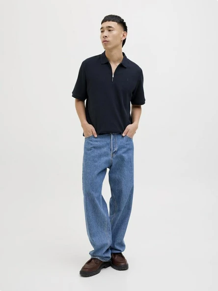 Jack Jones Austın Zıp Fermuarlı  Polo Yaka Erkek Tişört 12279177 - Resim 5