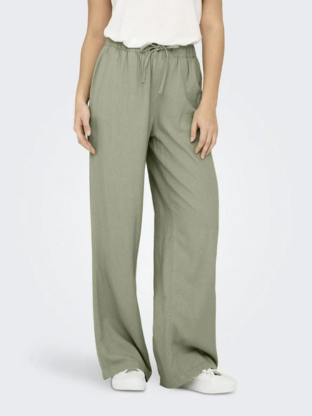 Only Caro Loose Fit Keten Viscos Kadın Pantolon 15291807 - 3