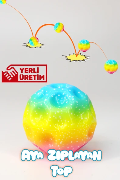 Yükseğe Zıplayan Top Moonball Galaksi Uzay Ay Topu Aşırı Zıplayan Moonball Bahçe Oyuncağı Gökkuşağı - 2