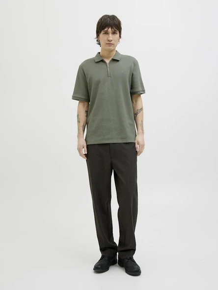 Jack Jones Austın Zıp Fermuarlı  Polo Yaka Erkek Tişört 12279177 - Resim 4