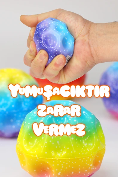 Yükseğe Zıplayan Top Moonball Galaksi Uzay Ay Topu Aşırı Zıplayan Moonball Bahçe Oyuncağı Gökkuşağı - 3