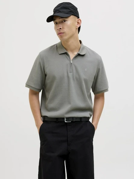 Jack Jones Austın Zıp Fermuarlı  Polo Yaka Erkek Tişört 12279177 - 2