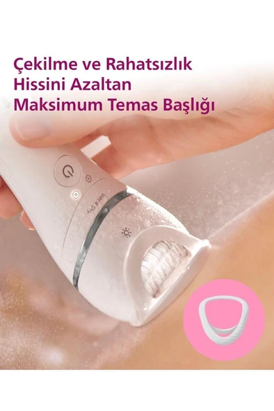 BRE720/05 Epilatör (Yüz+Koltuk altı+Bikini Bölgesi+Bacak)Islak Ve Kuru,Işıklı,Kablosuz - 10