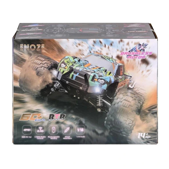 Nessiworld 001E Kumandalı 4x4 Fırçası Motor 1:14 Gaser Arazi Aracı -Gepettoys - 2