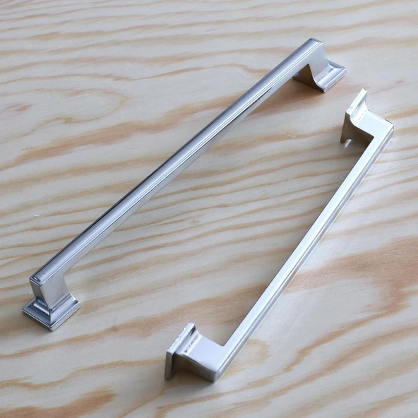 Metal Kulp Mutfak Dolabı Mobilya Dolap Kapak Çekmece Kulpları Kulbu Kulpu 16 cm 160 mm Krom - Resim 4