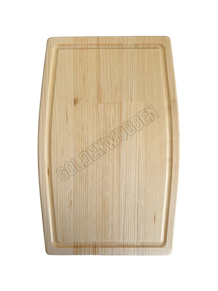 Dış Bükey Doğal Ahşap Sunum Tabağı Ahşap Sunumluk(BEYAZ ÇAM) Beyaz Çam BOY:40cm EN:30cm - 5