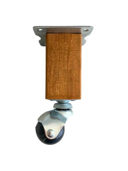 Kale Ahşap Top Tekerli Ayak Mobilya Masa Dolap Tekerli Ayağı FRENSIZ(12CM - 15CM)(KAYIN AĞACI) Ceviz 15cm CEVİZ - 15cm - 2 ADET