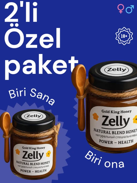 Zelly Doğal Karışım Bal | Gold King Honey 43gr | Güç ve Performans – Enerji Desteği (+18) - 2 Adet
