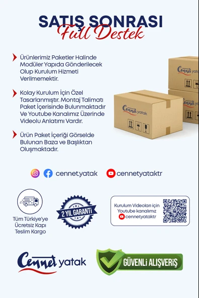 Manolya Çift Kişilik Sandıklı Baza ve Şık Başlık 2’li Set - 6