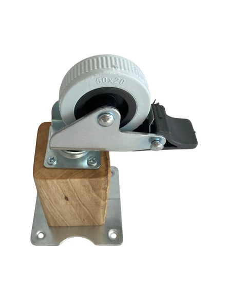 Kale Ahşap Tekerli Ayak Mobilya Masa Dolap Tekerli Ayağı(FRENLİ - FRENSİZ)(12CM - 15CM)(CEVİZ AĞACI) 12cm FRENLİ 12cm - FRENLİ - 2 ADET - 3