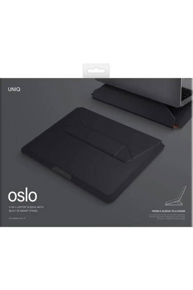 Macbook Air Pro 13 / 14 ınç Kılıf Oslo Serisi Manyetik Su Geçirmez Tasarım Taşıma Çantası  SİYAH - 5