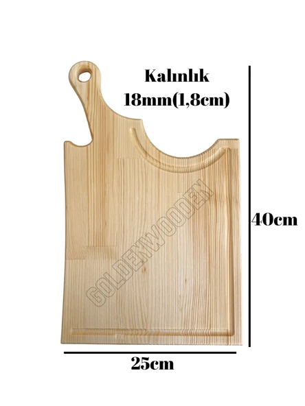 Balta Doğal Ahşap Sunum Tabağı Ahşap Sunumluk(BEYAZ ÇAM) Beyaz Çam BOY:40cm EN:25cm - 4