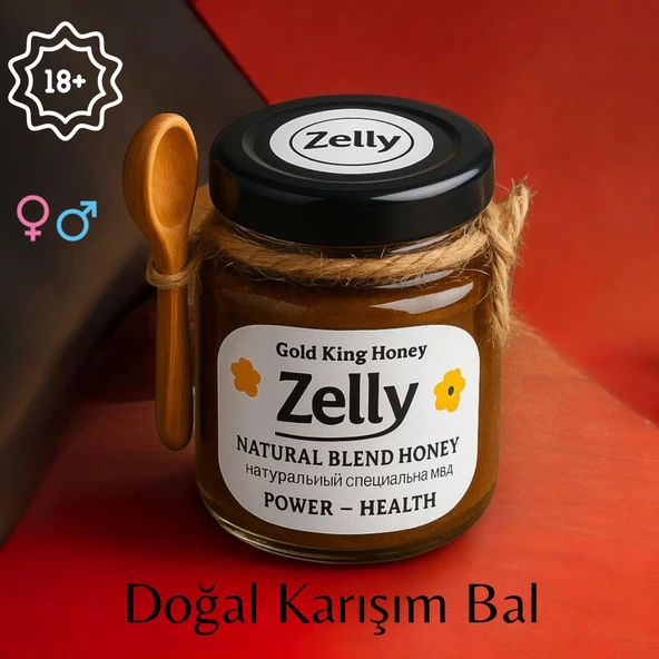 Zelly Doğal Karışım Bal | Gold King Honey 43gr | Güç ve Performans İçin – Yüksek Etkili Enerji Desteği (+18)