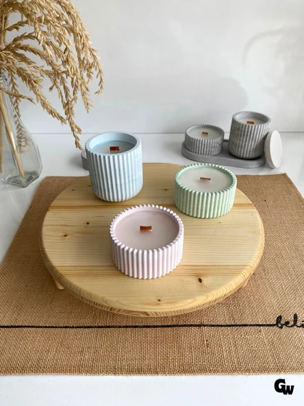 Yuvarlak Doğal Ahşap Sunum Tabağı Ayaklı Düz Ahşap Sunumluk(BEYAZ ÇAM)(ÇAP:28cm YÜK:6,5cm)